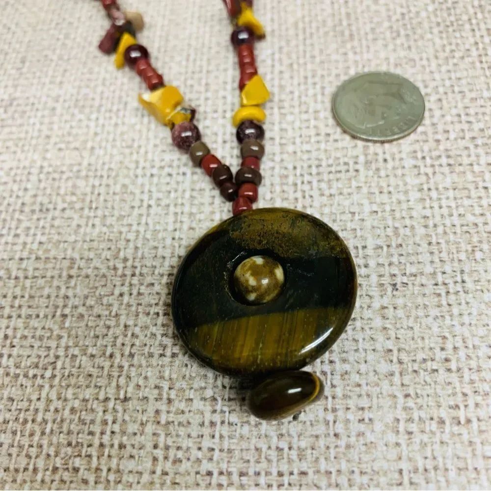 Tiger Eye Jasper Beaded Necklace